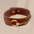 Bracelet Valkyrie artisanal cuir naturel – accessoire équestre fait main France | Constel'Hope