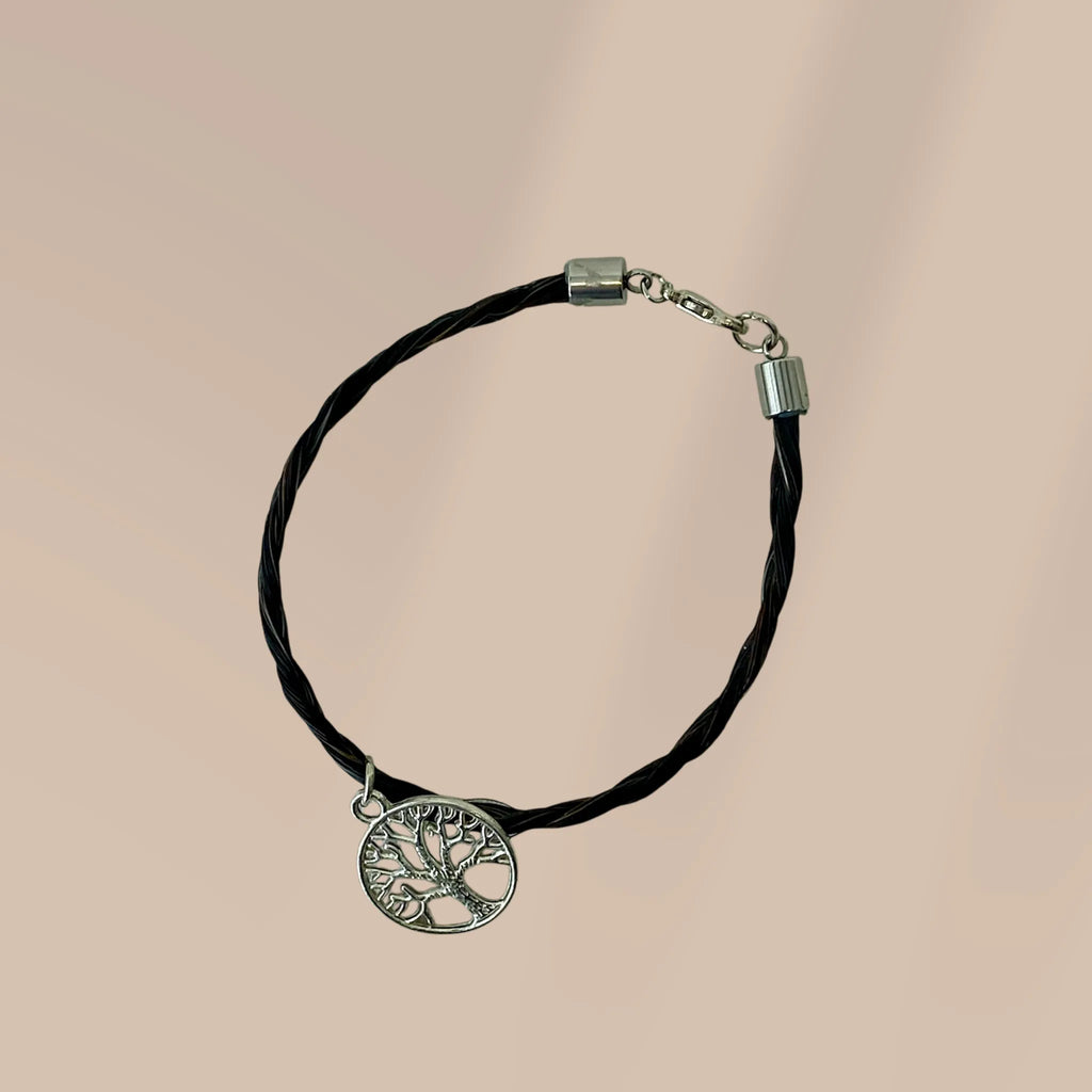 Bracelet Lien éternel crin de cheval – pendentif arbre de vie fait main | Constel'Hope