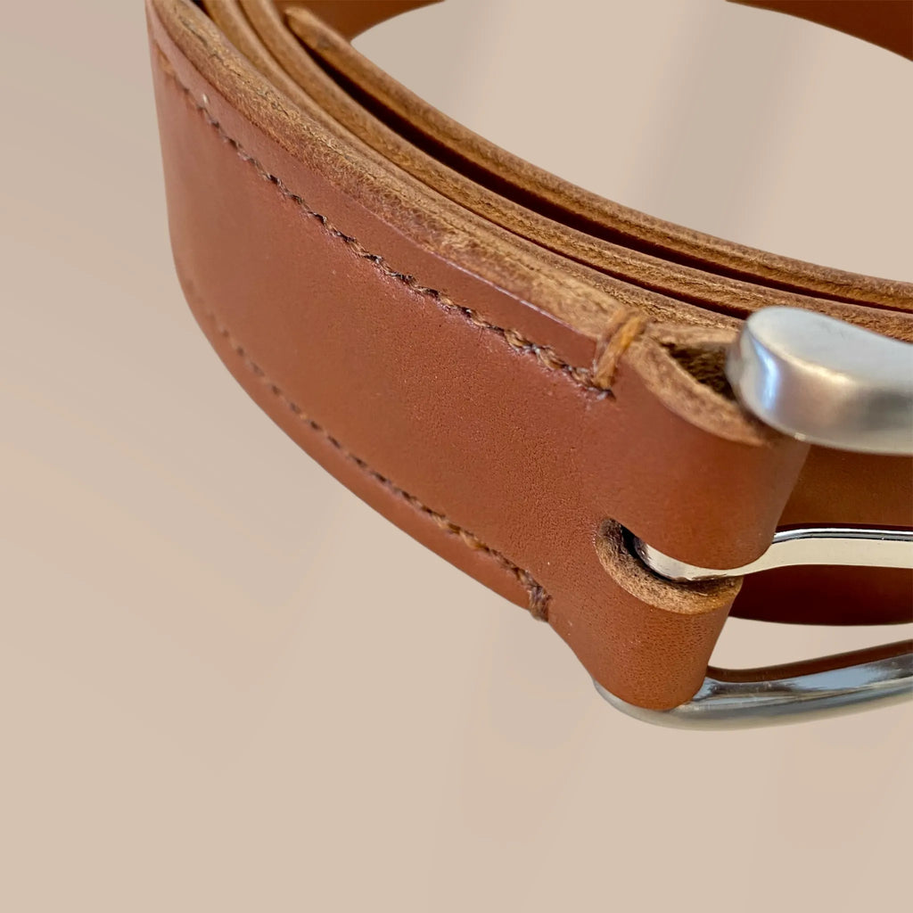 Ceinture Cronos cuir naturel – création artisanale sellier équestre | Constel'Hope