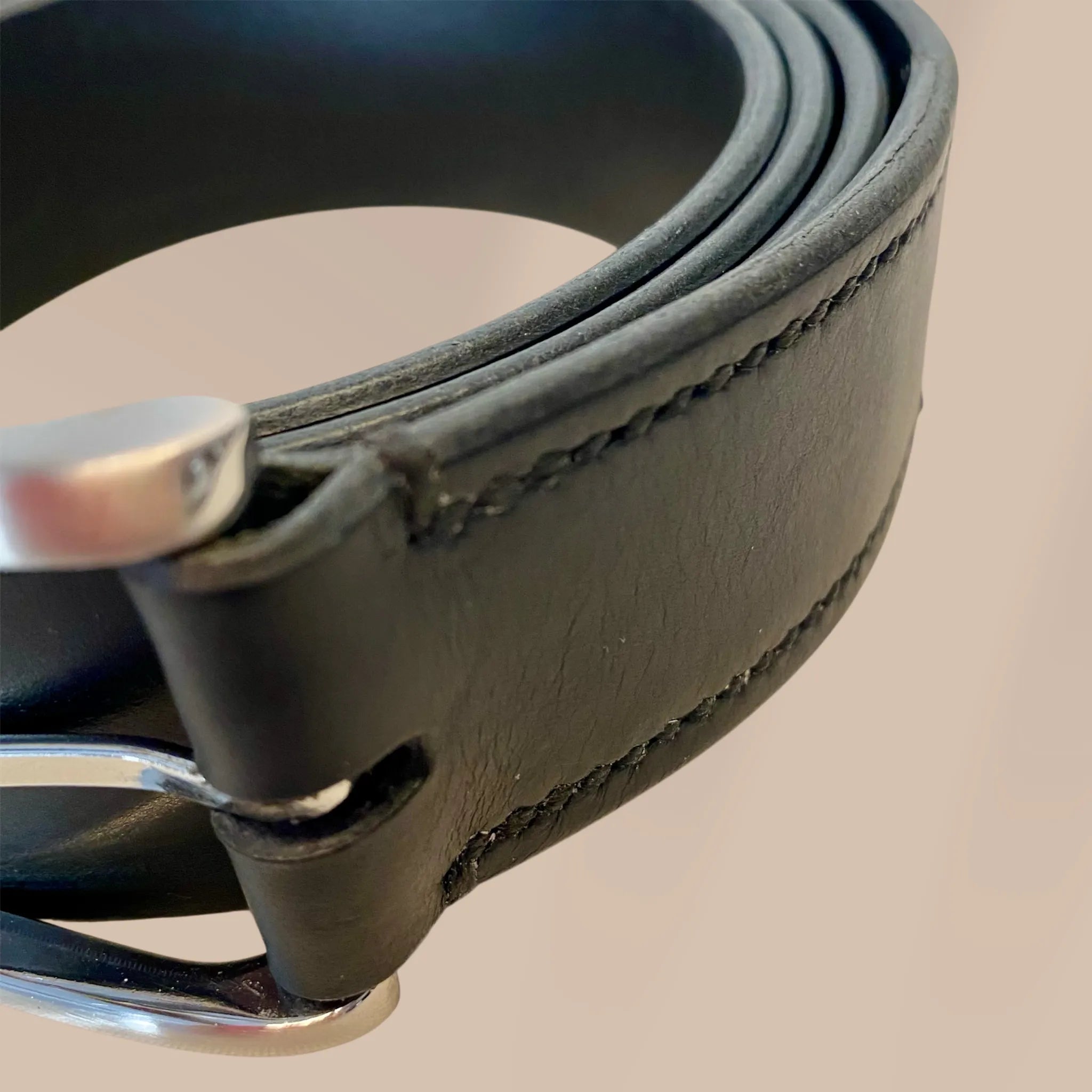 Ceinture Cronos cuir artisanale marron – boucle métal fait main France | Constel'Hope