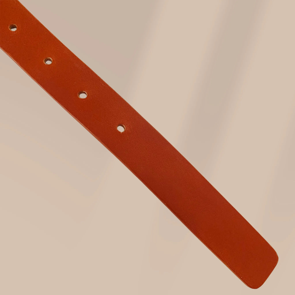 Ceinture victorienne cuir artisanale marron – couture sellier fait main France | Constel'Hope