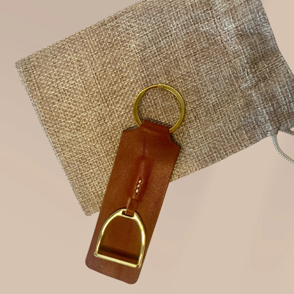 Porte-clé - L'étrier doré marron